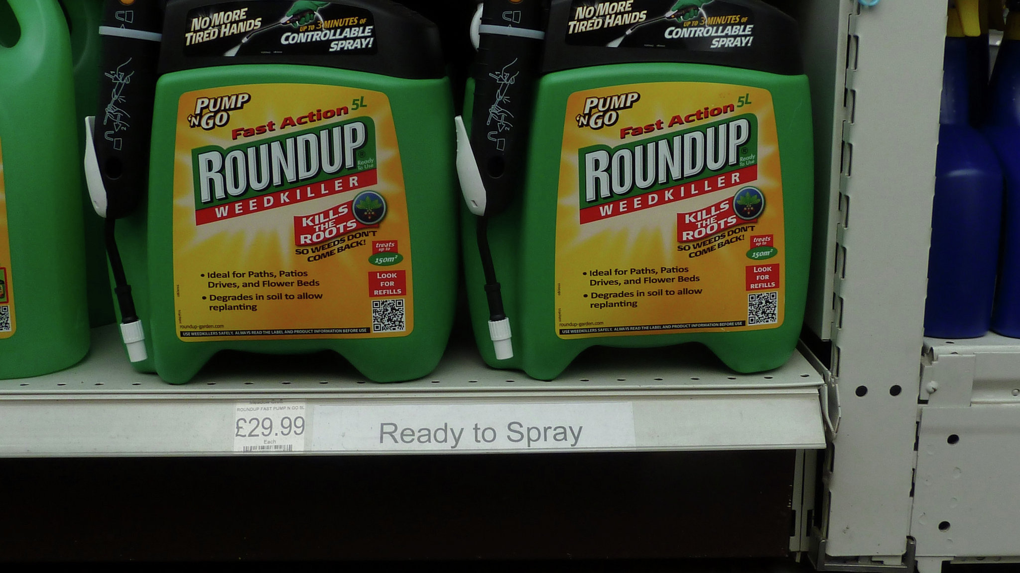 Monsanto's Roundup weedkiller contains the active chemical glyphosate, which the World Health organization has labeled a probable carcinogen.